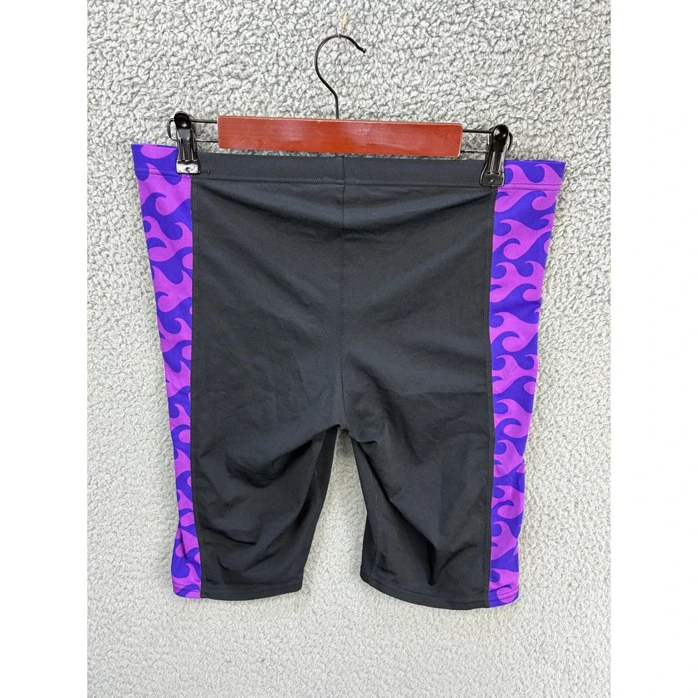 Arena Ride The Wave Swim Jammer Mens 40 Black Purple Flame Training Shorts
